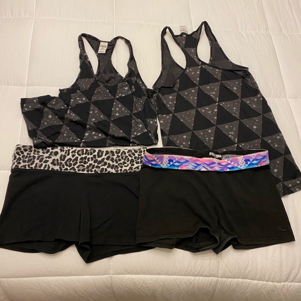 Victoria’s Secret pink lounge lot shorts tanks m s